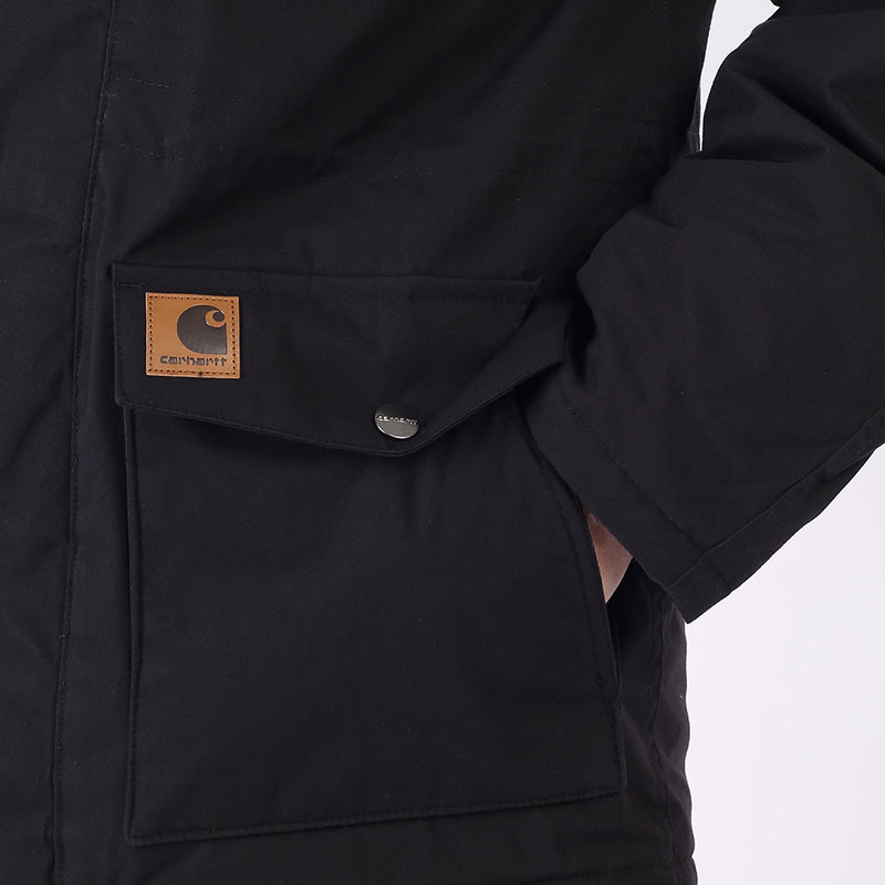 мужская черная куртка Carhartt WIP Trapper Parka I028129-black - цена, описание, фото 4